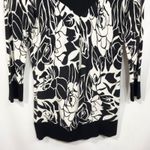 Cache  Medium Top Floral Print V Neck Sweater‎ Knit Black White Strappy VTG 649 Photo 7