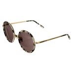 Krewe  18K gold plated round tinted tortoise grey sunglasses NEW Photo 4