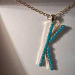 True to Form turquoise initial K necklace Gold Photo 0