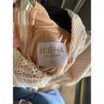 Misha Collection Milk White Beige Striped Chiara Lace Midi Dress Size Small Photo 3