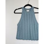 Aritzia Wilfred Women Top Blue Crochet Halter Tank Cropped Stretch Y2K Small Photo 4