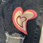 SheIn ❤️93  Heart Distressed Straight High Rise Jeans 6 wide leg Photo 6