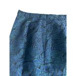 J CREW No. 2 Pencil Metallic Embroidered Rose Print Skirt Size 8 Blue Photo 2