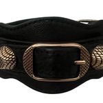 Balenciaga  Arena Giant Black Leather  Rose Gold Bracelet Small $230 Photo 4