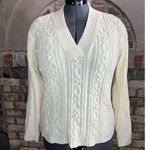 sweater cabled V neck cream baubles Size XL Photo 0