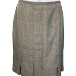 Norton Mcnaughton Skirt Womens 8 Petite Tan Pencil Straight Skirt Pleated Career Photo 0