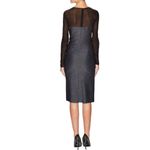 ✨Escada Metallic Grey Wool Blend Sheer Yoke Dariello Pencil Sz 36/6 Dress✨ Black Photo 1