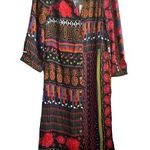 Farm Rio NWT  Anthropologie Ciela Midi Shirt Dress Size XS Boho 3/4 Sleeve Floral Photo 0