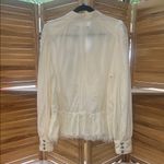 Free People Ariana Fringe Jacket Ivory / White Linen Blend Photo 6