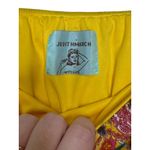 Judith March Women's Dress Flounce Strapless Floral Diamond Brown Yellow‎ Small Yellow Photo 3