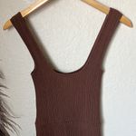 Vince Brown Ribbed Fit And Flare Dress Photo 7
