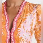 SALONI Tabitha Floral Print Silk Midi Dress Size 4 Orange Photo 15