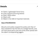 Year of Ours Pink Cropped Sweatshirt Photo 9