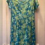 Rainbow Sandals Blue tropical print summer dress Photo 0