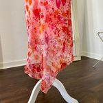 Heart Soul Early 2000's Asymmetric Pink Orange Floral Handkerchief Mesh Skirt S Photo 2