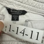 Athleta Shorts Women 4 Cream Grey Farallon Bermuda Drawstring Pockets Casual Photo 4