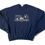 Jerzees Women's Vintage Navy Blue Oregon Birds Crewneck Sweatshirt Sz Large Photo 0