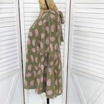 New York & Company Paisley Bell Sleeve Bow Back Blouse Shirt Olive Green Large Green Photo 1