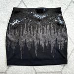 EXPRESS Cascading Shimmering Sequin NYE Holiday Party Mini Skirt Sz XS Photo 0