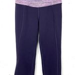 Lululemon Womens Gather & Crow Crop II Full On Luon Black Grape Space Dye Size 4 Photo 1