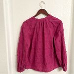 Soft Surroundings Womens Shirt Blouse Mauve Embroidered 3D Flower Size Medium Photo 2
