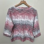 Anthropologie  Postmark Soundwaves Sweater Size Medium 3/4 Length Sleeves Red Photo 1