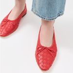 Loeffler Randall  Landry Woven Ballet Flat Red Leather Photo 1