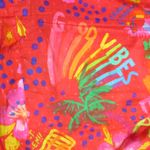 Farm Rio NWT Good Vibes Midi in Red Rainbow Swiss Dot Shirt Dress XS Photo 5