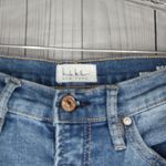 Nicole Miller  Nomad Super High Rise Straight Blue Distressed Jeans Photo 5