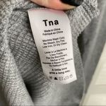 Aritzia  TNA Gray Cowl Neck Raw Hem Long Sleeve Flannel Medium M Photo 3