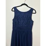 JH‎ Navy Blue Formal Maxi Dress Sleeveless Lace Bodice Women's Size 12 Photo 4