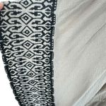 Garnet Hill  100% Cotton Tan Black Embroidered Kaftan Swimsuit Coverup Size L Photo 3