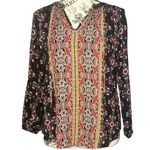 Mason & Belle X-SMALL Black Axelle Tie Front Top - Stitch Fix Boho Bead Detail Photo 0