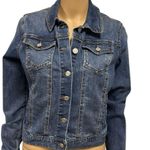 Refuge  Stretch Denim Button Up 4 Pocket Blue Jean Jacket Womens Medium Photo 1