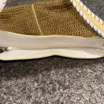 Brighton  Woven Straw Shoulder Bag Yellow Patent Leather  Tote Heart Charm Photo 6