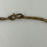 Vintage Semi Precious White Agate Onyx Beaded Brass Chain Lariat Necklace Gold Photo 6