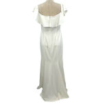 Jay‎ Godfrey Balon White Ruffle Shoulder Long Crepe Gown Size 6 Photo 6