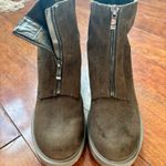 Cushionare Olive Green Zipper Booties Photo 0