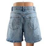 ZARA Women's Blue Light Wash High Rise Bermuda Boyfriend Denim Jean Shorts Sz 8 Photo 2