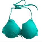 Victoria's Secret Victoria’s Secret Green Ruffled Hem Underwire Push Up Bikini Swim Top 34D Photo 3