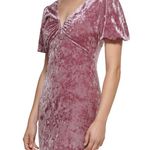 Guess  Textured Bodycon Crushed Velvet Mini Dress in Wine Size 10 New Photo 1