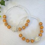 XL Statement Disco Ball Hoop Earrings Gold Photo 0