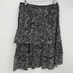 Notations  Y2k Black Geometric Ruffle Midi Elastic Skirt Size Medium Photo 5