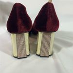 Kate Spade Sybil Velvet Pumps Gold Block Heel W/Pink Rhinestones 7.5M Cherrywood Photo 3