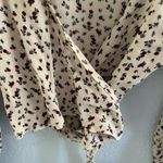 Brandy Melville Cream Floral Wrap Blouse Photo 4