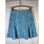White & Warren Turquoise‎ Embroidered Geometric Skirt Womens 8 Office Church Blue Photo 2