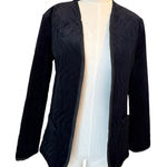 A. J. Bari Vintage Black Velour Velvet Quilted Open Jacket Blazer Small Photo 0