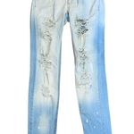 Mango Light Wash Distressed Jeans Women’s Size 4 Straight Leg Ripped Denim Photo 0