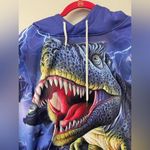 Women's Realistic T Rex Dinosaur Purple Hooded Sweatshirt SZ S Photo 5