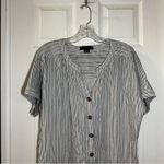 Sanctuary  Black/White Striped Split V Neck Button Front Dress size XS Photo 4